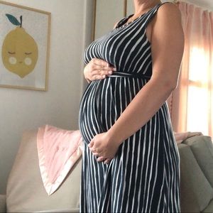 Striped maternity dress